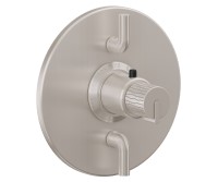 Round Trim Plate, Rivulet Handle, 2 Smaller Controls