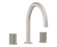 Tub Faucet Curving Spout, Pinstripe Intaglio Handles
