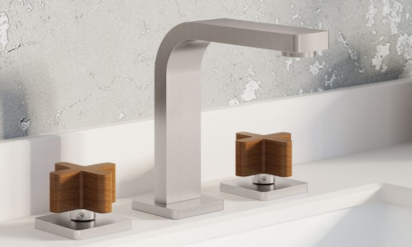 San Elijo Sink Faucet with Teak Cross Handles