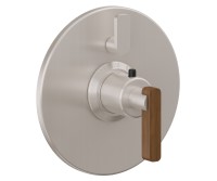 Round Back Plate, Teak Lever Handle