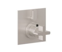 Flat Trim Plate, Metal Cross Handle