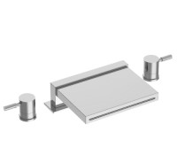 Flusso 100.2410CF Roman Tub Faucet, Waterfall Spout, Round Handles