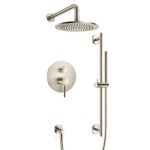 Round Pressure Balance Control, Hand Shower on Slide Bar & Large Showerhead
