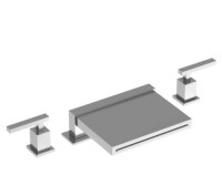 Flusso 150.2410CF Roman Tub Faucet, Waterfall Spout, Square Lever Handles