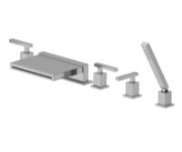 Flusso 150.2420CF Waterfall Spout, 150 Handles, Hand Shower & Diverter