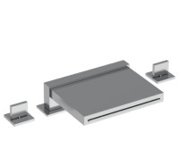 Flusso 160.2410CF Roman Tub Faucet, Waterfall Spout, Paddle Handles