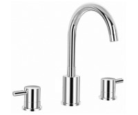 Flusso 100.2410 Roman Tub Filler with Curved Spout, Round Style, Lever Handles