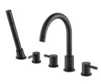 Flusso 100.2420 5 Piece Curved Tub Faucet with Hand Shower