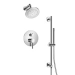 Round Pressure Balance Control with Diverter, Hand Shower on Slide Bar and Showerhead