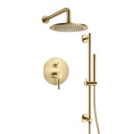 Round Pressure Balance Control with Diverter, Hand Shower on Slide Bar and Showerhead
