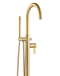 Flusso 145.1170 Round Style, Freestanding Floor Mount Tub Filler, Lever Handle, Hand Shower