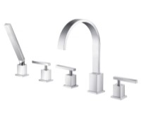 Flusso 150.2420 5 Piece Square Tub Faucet with Hand Shower