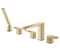 Flusso 1960.2420 5 Piece Curved Tub Faucet with Hand Shower