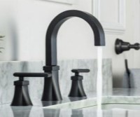 Flusso Serie 230 Widespread Sink Faucet with Lever Handles, Matte Black