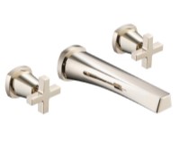 Flusso 240.2450 Wall Mount Tub Filler with 2 Cross Handles, Polished Nickel