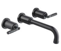 Flusso 250.2450 Wall Faucet with 2 Control Levers, Matte Black, Industrial