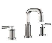 Flusso 250.2000 Tubular Widespread Sink Faucet, Knurled Accents