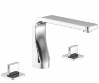 Flusso 260.2410 Roman Tub Filler with Curving Base, Straight Spout, Square Handles