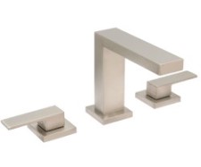 Square Base, Lever Handles, Sink Faucet, Satin Nickel