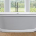 Oval Freestanding Bath with Decorative Rim, Pedestal Base