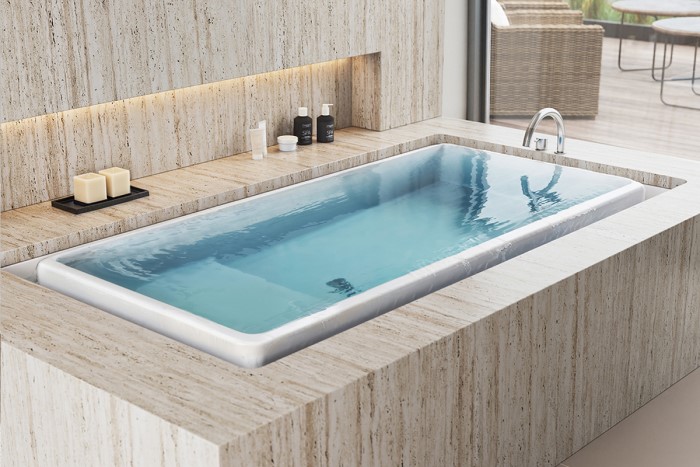 Hydro Systems Auburn Installed with Outer Rim Undermounted