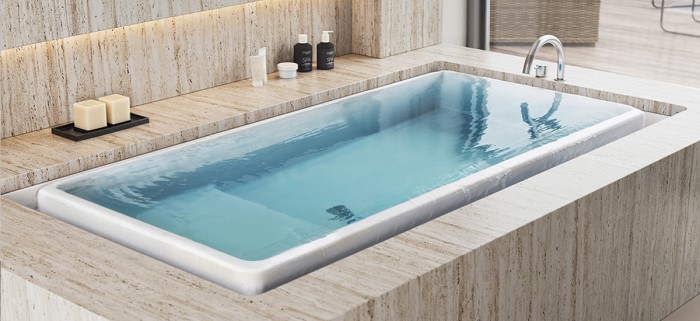 Hydro Systems Auburn Installed as a Drop-in, Deep Water Infinity Edge