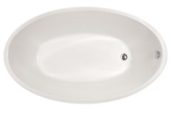Oval Bath with End Drain, Raised Rim on Both Ends