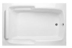 Duo Rectangle Tub, End Drain, Rolled Neck Pillow, Armrests