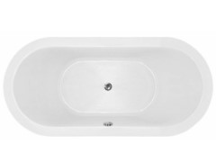Elle Oval Tub, Center Drain, Modern Wide Rim