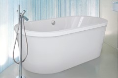 Oval Freestanding Tub with Optional Grab Bar