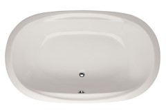 Oval Bathtub, Center Side Drain, Raised Rim