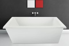 Lexie End Drain, Rectangle Freestanding Tub, Flat Rim