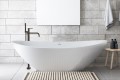 Curving, Oval Freestanding Bath with Pedestal Base, Slightly Raised Back Rests