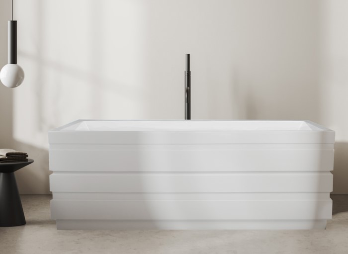 Rectangle Bathtub with Linear Skirt Design