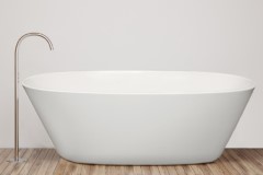 Oval Freestanding Bath,  Flat Rim, Angled Sides