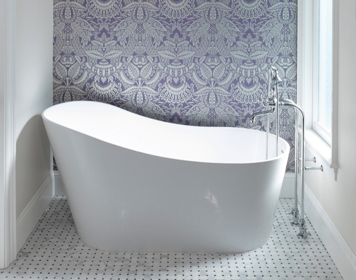 Slipper Bath with End Drain, Raised Backrest