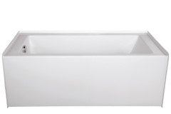 Lindsey Modern Alcove Tub with Smooth Integral Skirt and Flange