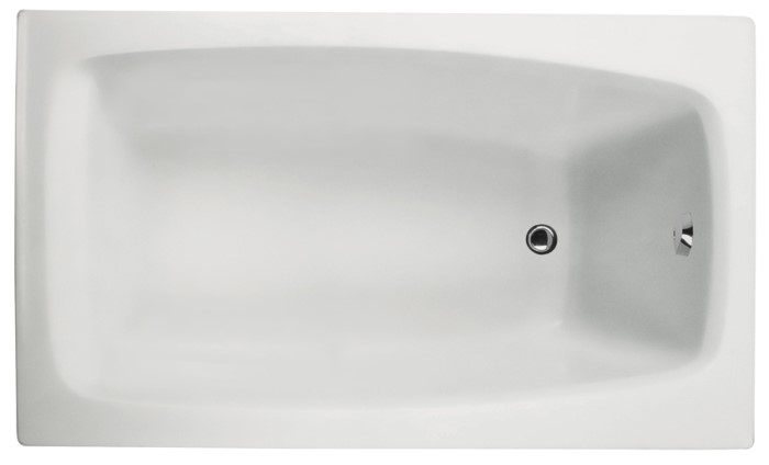 Rectangle Tub, Rounded Interior Corners, End Drain