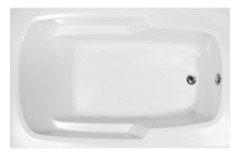 Rectangle Bathtub with Grab Bars and Armrests