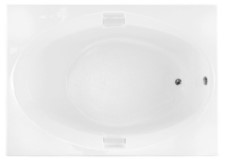Rectangle Bathtub with Oval Bathing Area & Grab Bars