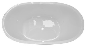 Top View, Rectangle Bathtub, Center Side Drain, Boxy Arm Rests