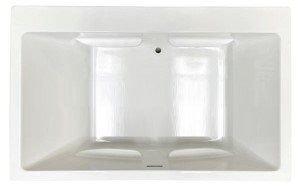 Top View, Rectangle Bathtub, Center Side Drain, Boxy Arm Rests