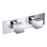 Square 2 Handle Thermostatic Control, Narrow Horizontal Back Plate