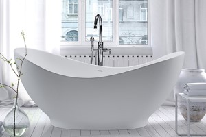 Juliet Double Slipper Solid Surface Freestanding Tub