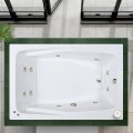 Wide Rectangle Bath with Armrests, 10 Whirlpool Jets