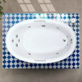 Oval Bath with End Drain, Grab Bars, 10 Whirlpool Jets