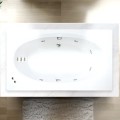 Rectangle Bath with oval bathing area, 2 Backrests, Center Drain, 10 Whirlpool Jets