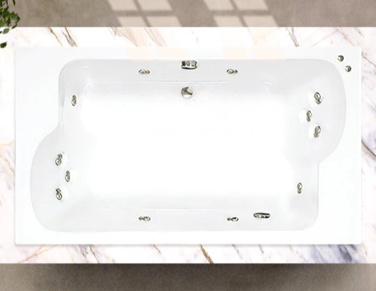 Rectangle Bath with 2 Bathing Wells, 12 Whirlpool Jets