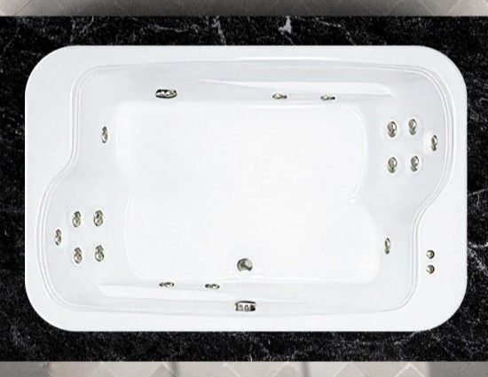 Rectangle Bath with Face-to-face Bathing Wells, 14 Whirlpool Jets
