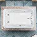 Wide Elite Bath with Extended Leg Area and Horizontal Drain, 11 Jet Whirlpool Shown